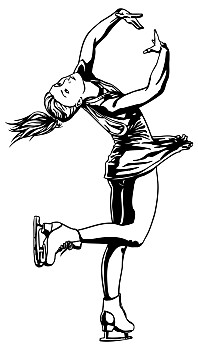 花样滑冰,女孩,矢量,插画