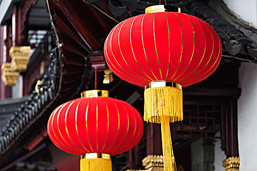 上海豫园的大红灯笼