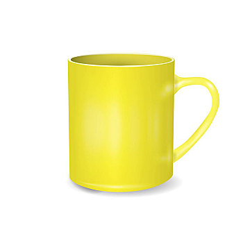 黄色,杯子,隔绝,白色背景,背景,留白,矢量,模版