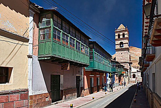 殖民建筑,街道,波托西地区,玻利维亚