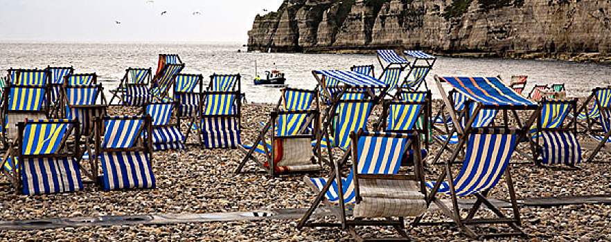 沙滩椅,海滩,啤酒,德文郡,英格兰