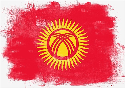 旗帜,吉尔吉斯斯坦,涂绘,画刷
