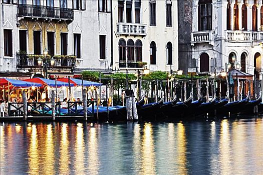 小船,锚定,大运河,威尼斯,意大利
