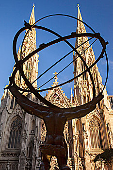 大教堂,铜像,阿特拉斯神,纽约,美国