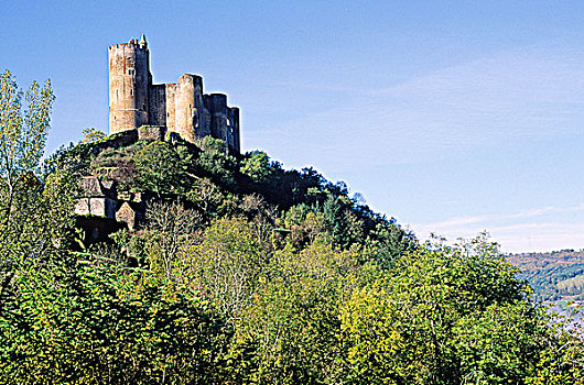 法国,南部-比利牛斯大区,阿韦龙省,孔克,牢固,城堡