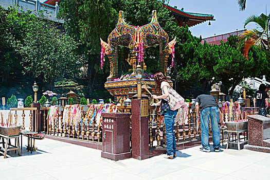 泰国人,神祠,砂质黏土,竹林,寺院,香港