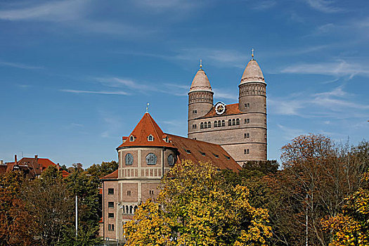 教堂,秋天,乌尔姆,巴登符腾堡,德国,欧洲