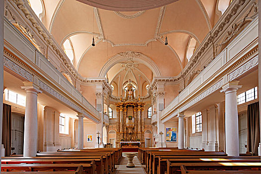 教堂,讲道坛,圣坛,弗兰克尼亚,巴伐利亚,德国,欧洲
