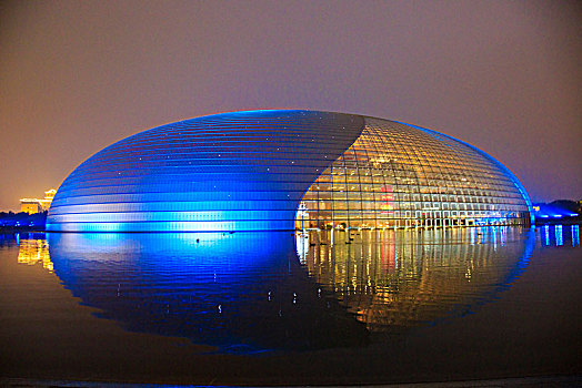 北京,国家大剧院,建筑,倒影,外景