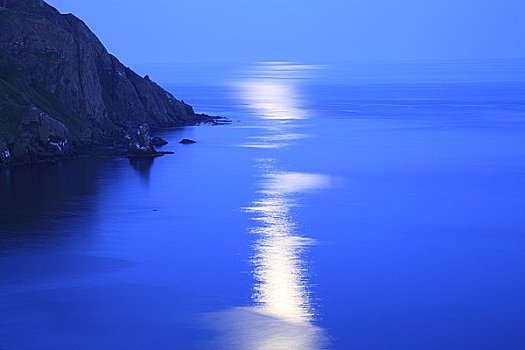海洋,月亮,黎明