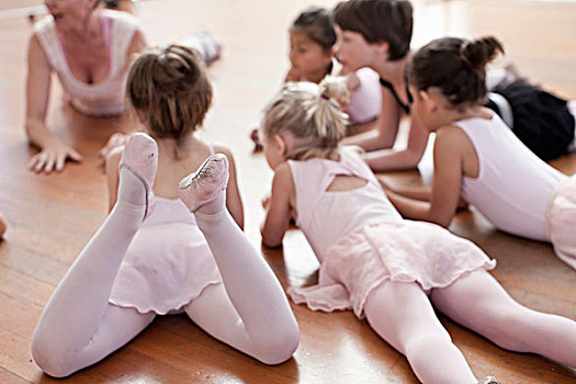 孩子,练习,芭蕾舞,芭蕾舞学校