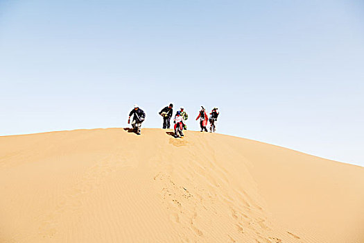 沙漠,徒步者,旅行,沙丘
