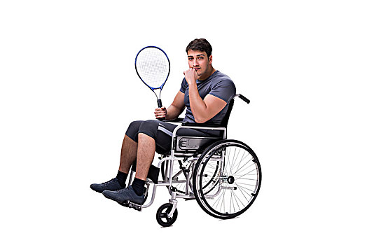 网球手,恢复,受伤,轮椅