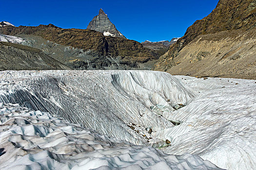 宽,缝隙,冰河,马塔角,后面,策马特峰,沃利斯,瑞士,欧洲