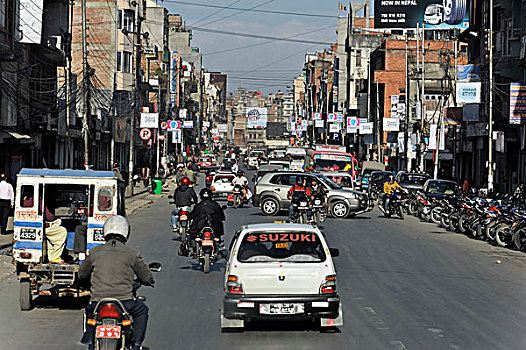交通,主路,波卡拉,尼泊尔,亚洲