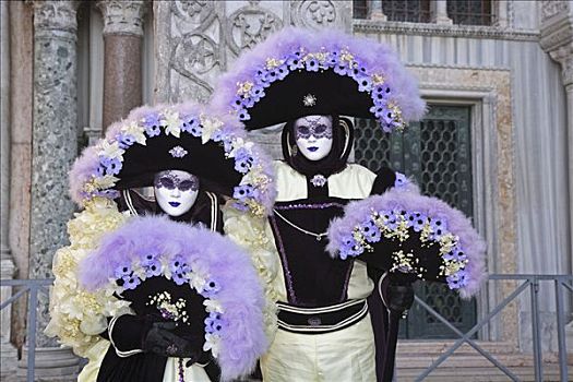 两个,面具,狂欢,威尼斯,意大利