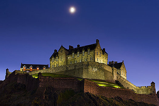 苏格兰,城市,爱丁堡,爱丁堡城堡,建造,残留,灭绝,火山,暸望,山