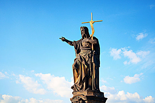 雕塑,特写,查理大桥,布拉格,捷克共和国