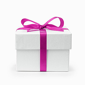 白色,质地,礼盒,紫色,丝带,蝴蝶结,隔绝,白色背景