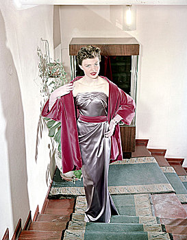 女模特,晚礼服,斯德哥尔摩,20世纪50年代,艺术家