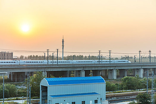 上海,高铁,站台,和谐号,列车