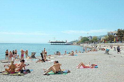 海滩,雅尔塔,克里米亚,乌克兰,欧洲