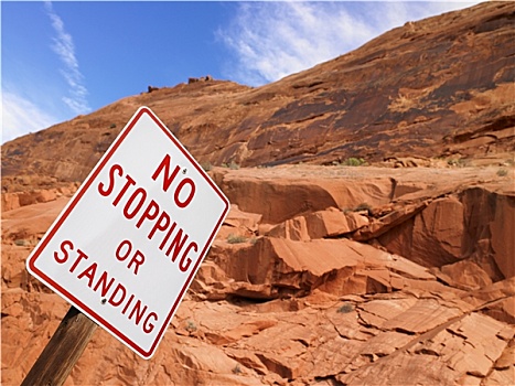 禁止停车,标识,岩石,背景
