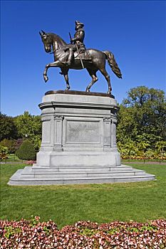 仰视,雕塑,公园,乔治-华盛顿,公共园地,波士顿,马萨诸塞,美国