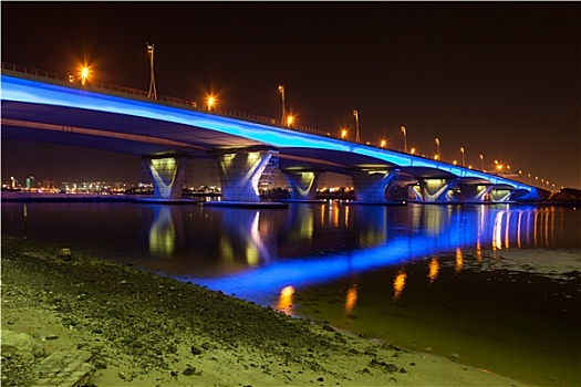 蓝色,光亮,桥,迪拜,阿联酋