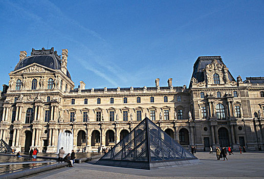 建筑,美术馆,卢浮宫,巴黎,法国