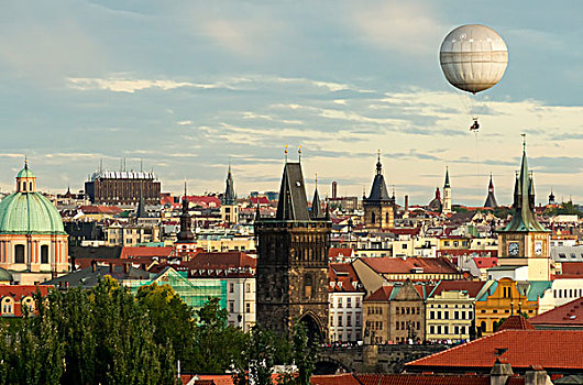 布拉格,古城,气球