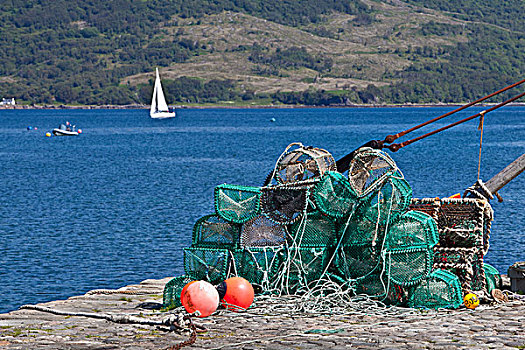 苏格兰,高地,斯凯岛,渔网