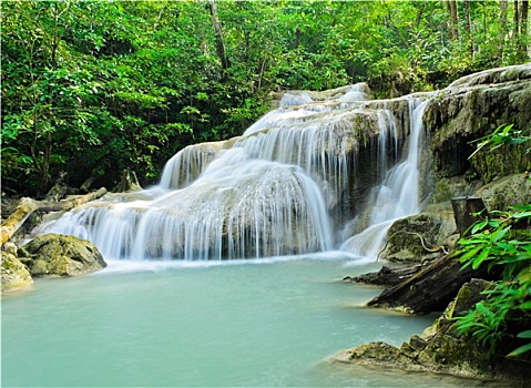 漂亮,热带雨林,瀑布,泰国