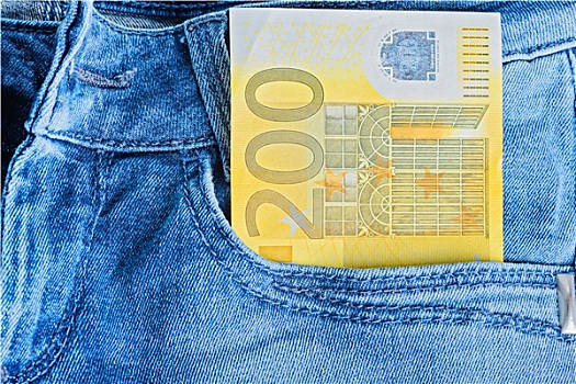 200欧元,牛仔裤,口袋