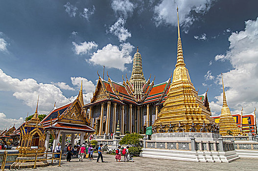 皇家,后面,镀金,契迪,大皇宫,曼谷,泰国