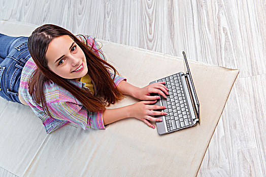 女孩,上网,互联网,笔记本电脑