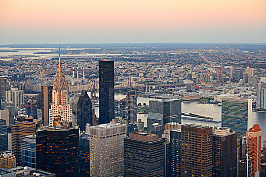 纽约,曼哈顿,东方,侧面视角,摩天大楼,东河