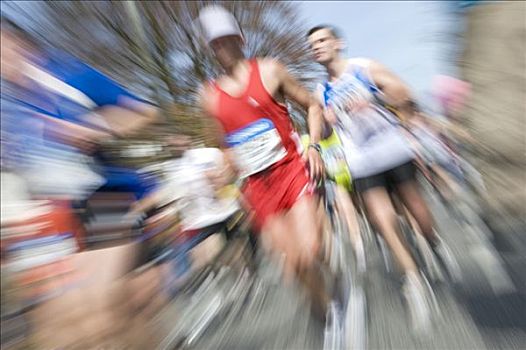 马拉松,跑步者,汉堡市,2008年,德国