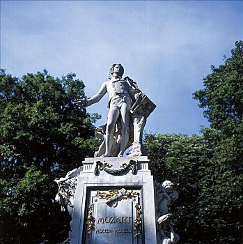纪念建筑,雕塑,莫扎特,维也纳,奥地利,欧洲