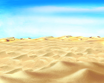 黄色,沙子,蓝天,沙漠