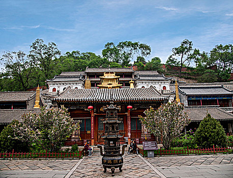 山西忻州市五臺山顯通寺千缽文殊殿與銅殿,諸佛塔