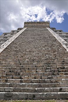 楼梯,寺庙,库库尔坎金字塔,奇琴伊察,新,世界奇迹,玛雅,托尔特克文明,考古,挖掘,尤卡坦半岛,墨西哥,中美洲