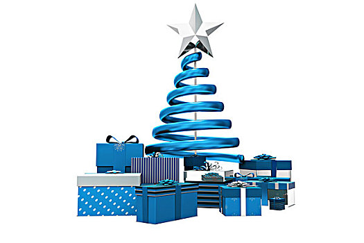 蓝色,银,圣诞礼物