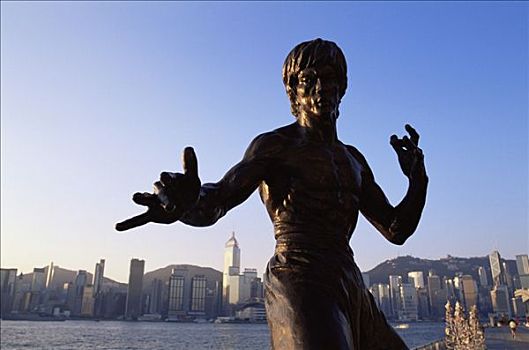 中国,香港,九龙,尖沙嘴,李小龙,雕塑