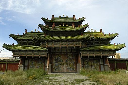 冬宫,屋顶,乌兰巴托,蒙古,亚洲