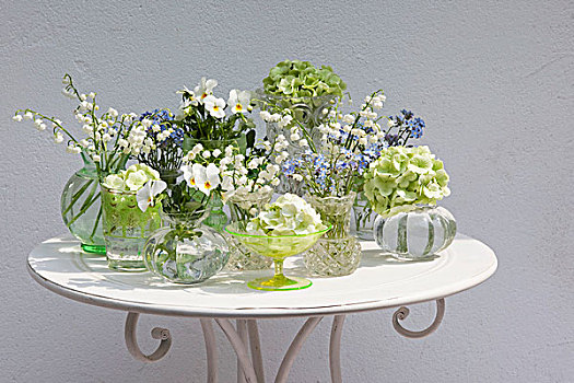 安放,小,花瓶,春花,桌上