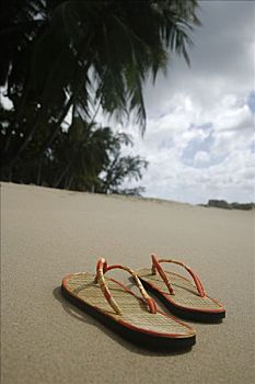 凉鞋,海滩