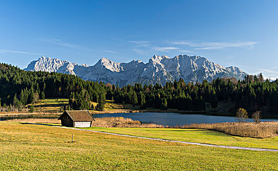 山脉,靠近,米滕瓦尔德,湖,巴伐利亚,德国,大幅,尺寸
