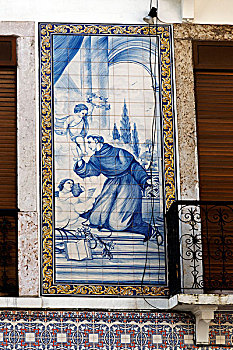 瓷砖,绘画,阿尔法马区,里斯本,葡萄牙,欧洲