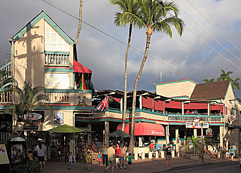 夏威夷,毛伊岛,拉海纳,正面,街道,街景